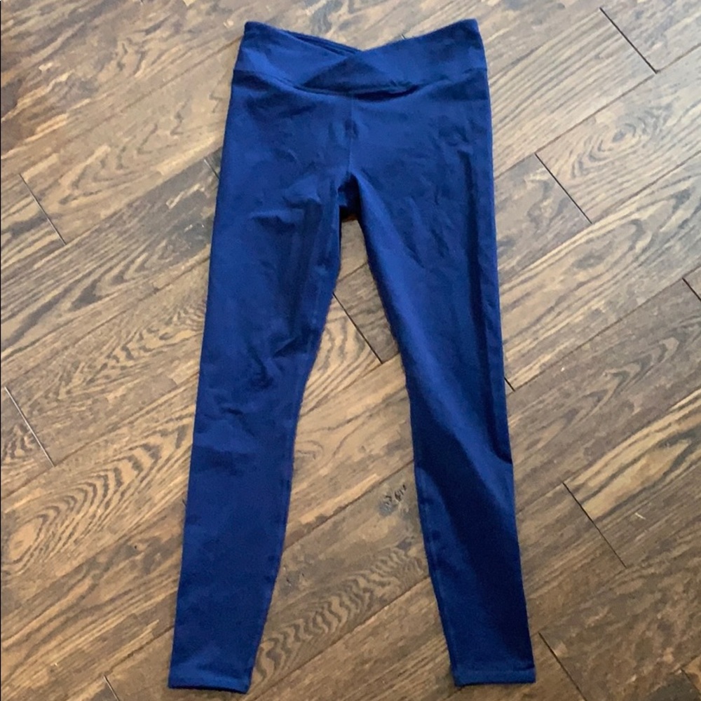 Navy Criss Cross Waist Leggings